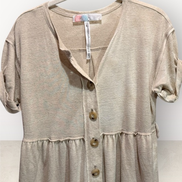 F P BEACH Creme Color Casual Jumpsuit - Picture 5 of 13